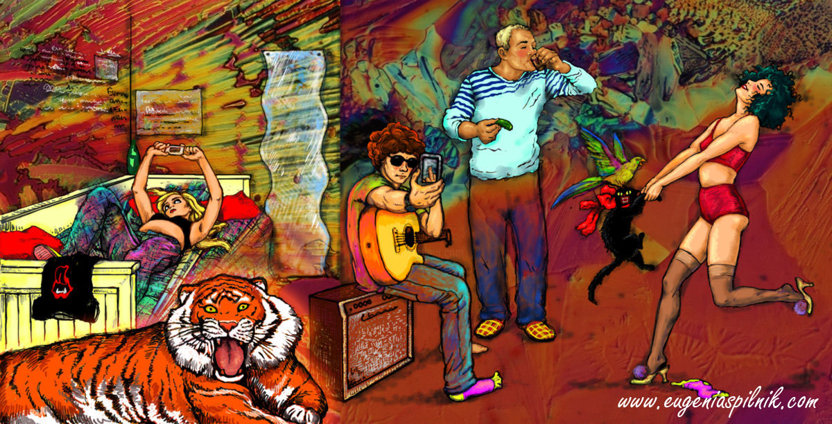 Familia Loca - Ilustración digital Ilustración digital - Familia Loca