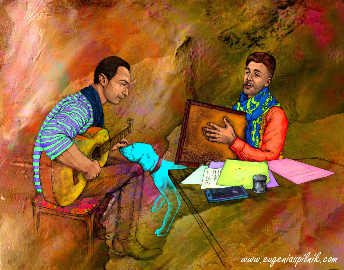 Ilustracion digital de músicos - arte digital