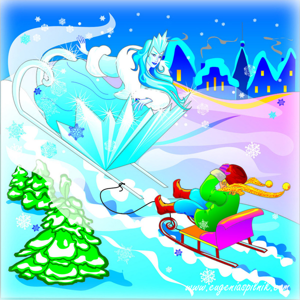 Snow Queen - Ilustraciones infantiles cuentos